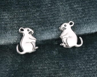 Sterlingzilveren oorknopjes gerbil
