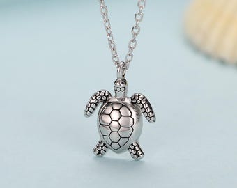Halsband med hänge i sterlingsilver, havssköldpadda