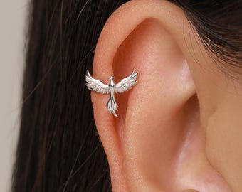 Sterlingzilveren feniksoor manchet piercing gratis oor wrap