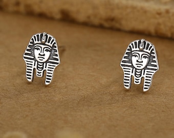 Sterlingzilveren oorknopjes Egyptische farao