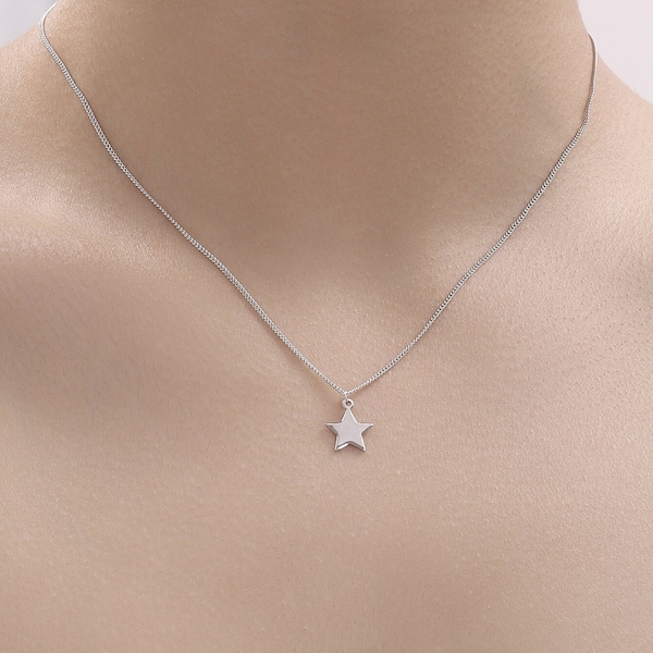 Minimalist Star Pendant Necklace in Sterling Silver,  Silver or Gold or Rose Gold,  Small Star Necklace