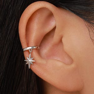 Sterling Silver Dangle Starburst örhänge