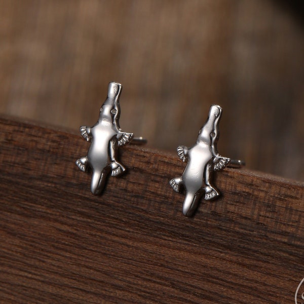 Extra Tiny Platypus Stud Earrings in Sterling Silver, Silver Animal Earrings, Nature Inspired Jewellery