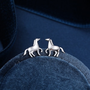 Tiny Galloping Horse Earrings in Sterling Silver, Silver, Horse Lover Earrings, Horse Gift, Horse Jewellery