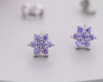 Amethyst Earrings Pandora Purple Earrings Very Tiny Amethyst