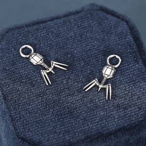 Bakteriofag örhängen i sterlingsilver Berlocker för ringörhängen