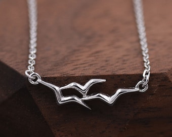 Sterling Silver Tiny Little Albatross Pendant Necklace, Flying Birds, Seagulls, Nature Inspired , Nautical Theme