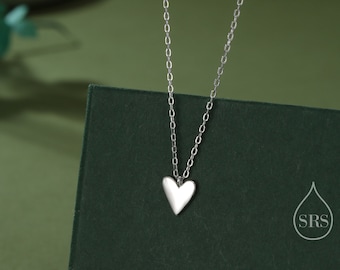 Extra litet hjärthänge i sterlingsilver, silver eller guld eller roséguld, hjärthalsband, fint hjärthalsband