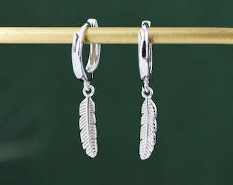 Orecchini A Cerchio Con Piume In Argento Sterling: Orecchini A Cerchio Con Ciondolo Pendente - Italia - Foto 9