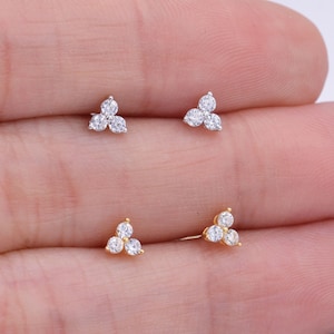 Tiny Stud Earrings, Screw Back Earrings, Small Studs, Sparly Cz Crystals,  Gold Stud Earrings, Cartilage Studs, 1.5mm, 2mm, 2.5mm, 3mm, 4mm 