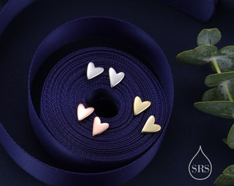 Sterling Silver Tiny Heart Stud Earrings,  Extra Small Heart Stud, Silver, Gold and Rose Gold, Heart Earrings
