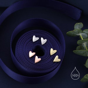 Sterlingzilveren kleine hartoorknopjes, extra kleine hartknop, zilver, goud en roségoud, hartoorbellen