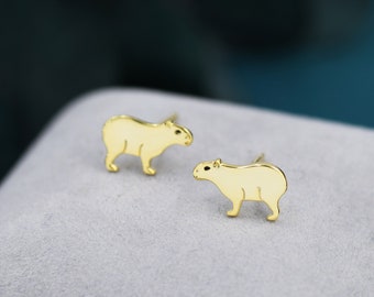 Pendientes de capibara en plata de ley - Pendientes de animales adorables - Animal del Pantanal - Divertidos y originales