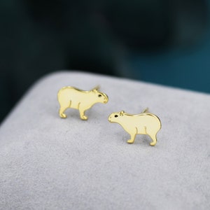 Capybara Ohrstecker in Sterling Silber - Süße Tier Ohrringe - Pantanal Tier - Spaß, wunderlich