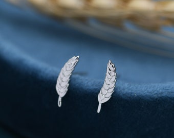 Wheat Stud Earrings in Sterling Silver, Silver or Gold,  Nature Inspired, Botanical Earrings