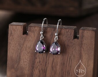 Orecchini Pendenti A Cuore In Argento 925 Con Cristalli Multicolori E Ametista - Gioielli Donna Con Zirconi 5A, Ipoallergenici, Regalo San Valentino