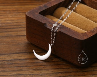 Halbmond Anhänger in Sterling Silber - Mond Halskette - Gold oder Silber - Niedlich, Spaß, wunderlich und hübscher Schmuck
