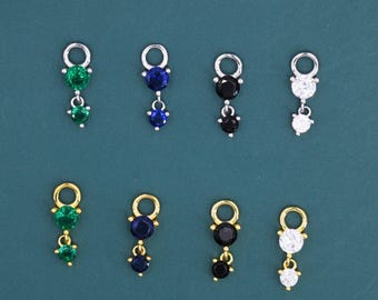 Orecchino a cerchio colorato con stella di zirconia cubica per