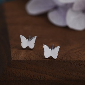 Small Pair Butterfly Stud Earrings in Sterling Silver, Silver, Gold or Rose Gold, Butterfly Earrings, Animal Earrings, Butterfly Earrings