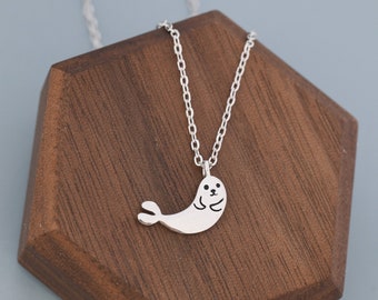 Cute Seal Pendant Necklace in Sterling Silver, Baby Seal Necklace,  Nature Inspired Jewellery, Dainty and Delicate, Kawaii Necklace