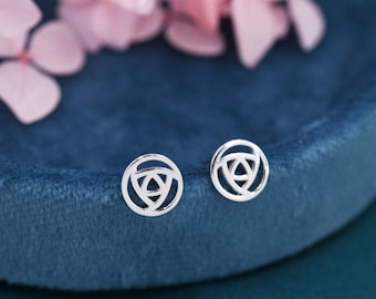 Mackintosh Rose Stud Earrings in Sterling Silver - Scottish Design Flower Earrings  - Cute,  Fun, Whimsical