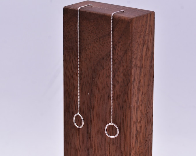 Sterling Silver Minimalist Wave Ear Wire Threader Earrings - Etsy