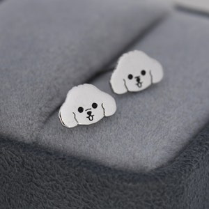 Poodle / Cockapoo Puppy Stud Earrings in Sterling Silver, Dog Earrings, Poodle Dog Earrings, Pet Lover, Dog Lover