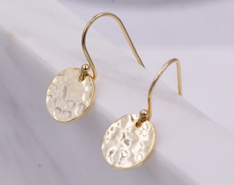 hammered disk earrings