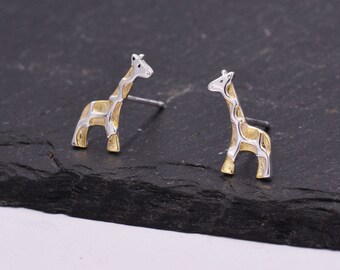 sterling silver giraffe earrings
