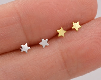 Dainty star drop earrings minimalist earrings tiny gold earrings tiny star stud earrings tiny silver earrings celestial earrings
