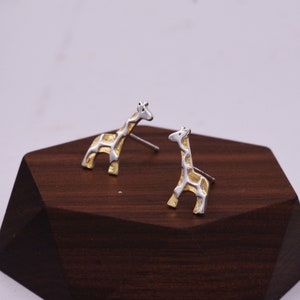 Giraffe Stud Earrings in Sterling Silver, Cute Fun Quirky, Jewellery Gift for Her, Animal Lover, Nature Inspired image 7
