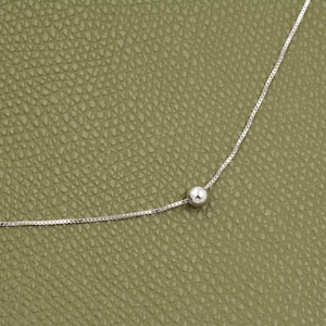 Einzelperlenhalsband aus Sterlingsilber, Minimalist Ball Chokerhalskette, Einfache Chokerhalskette Bild 2