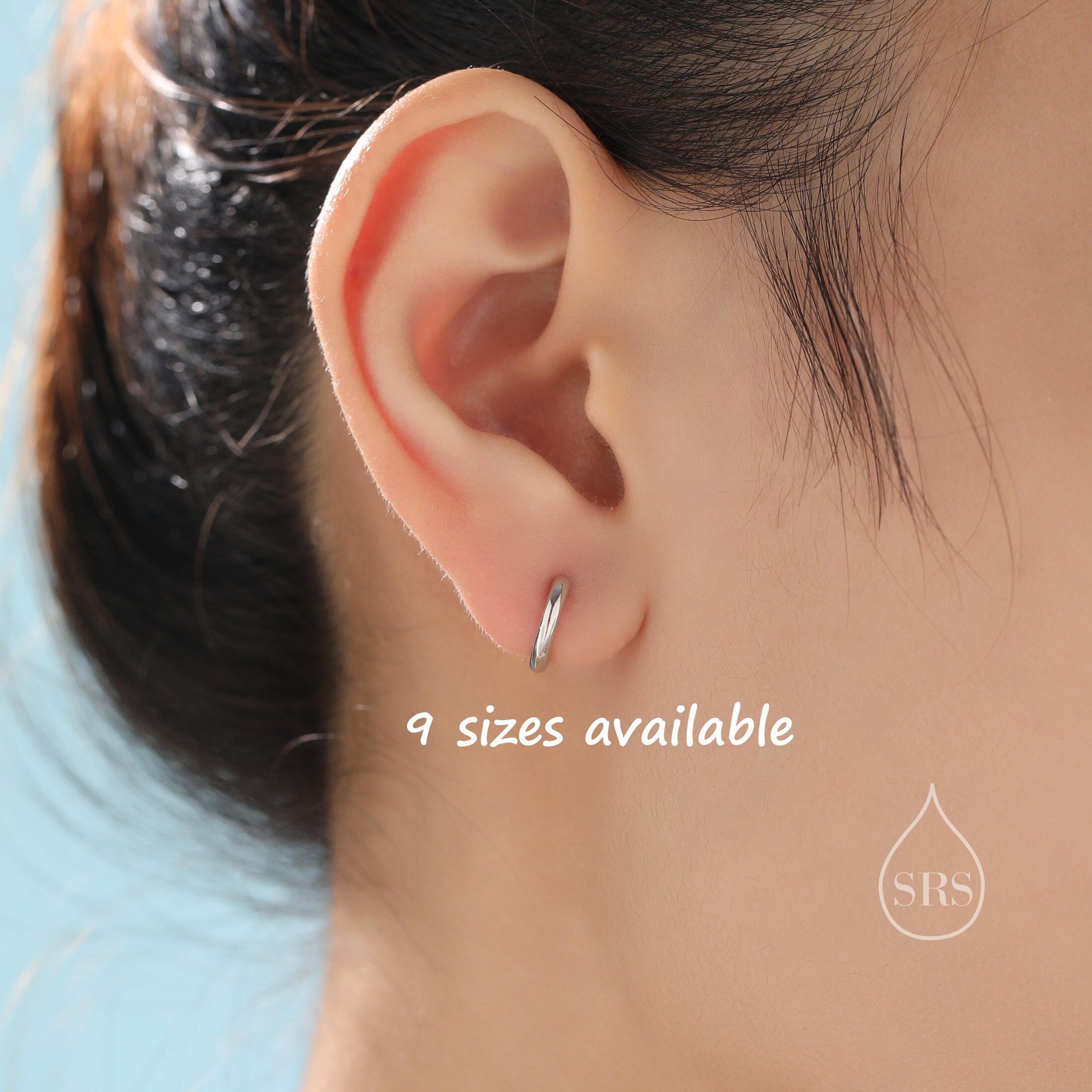 Minimalist Huggie Hoop Earrings in Sterling Silver, 6mm to 18mm Hoops, Various Sizes, Skinny Hoops, Silver or Gold, Simple Hoop Earrings