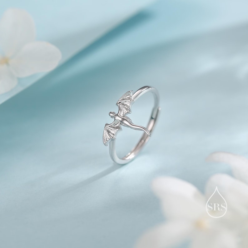 Sterling Silver Dragon Dainty Ring image 2