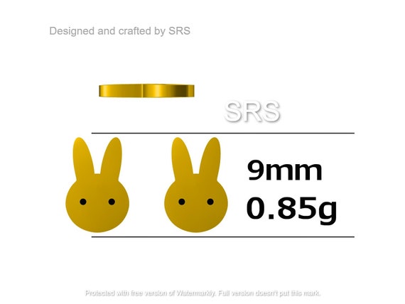 Cute Bunny Earrings in Sterling Silver, Rabbit Stud Earrings