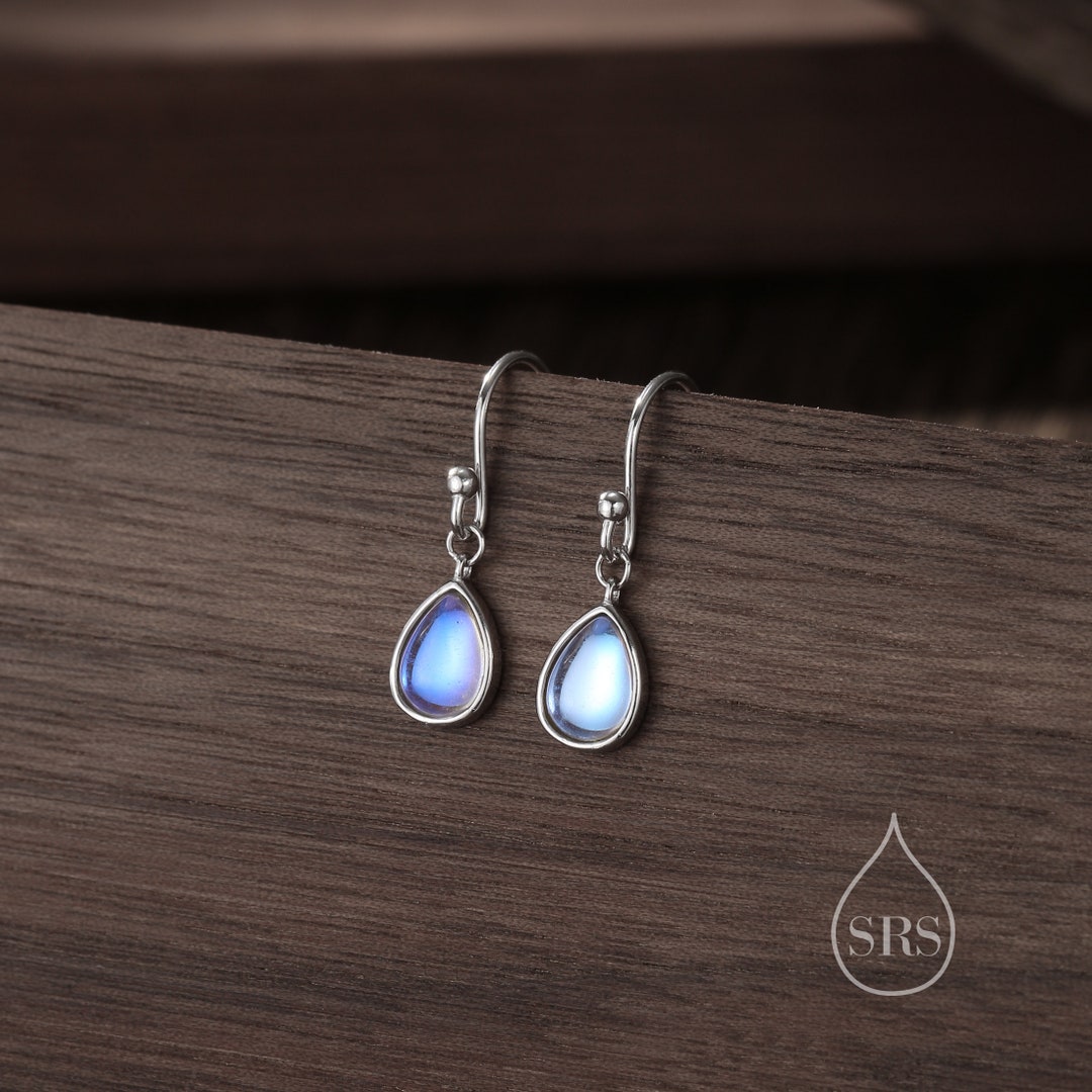 •DROPLET• chocolate moonstone + gold dangle earrings