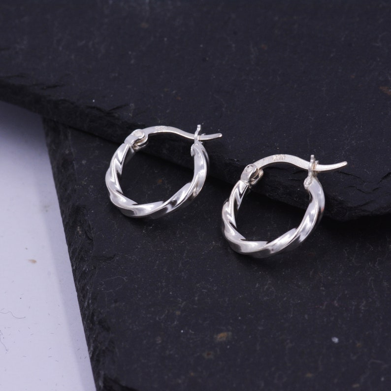 Simple Minimalist Hoop Earrings L77 Timeless Elegant Design Twisted Rope Chubby Huggie Hoop Earrings