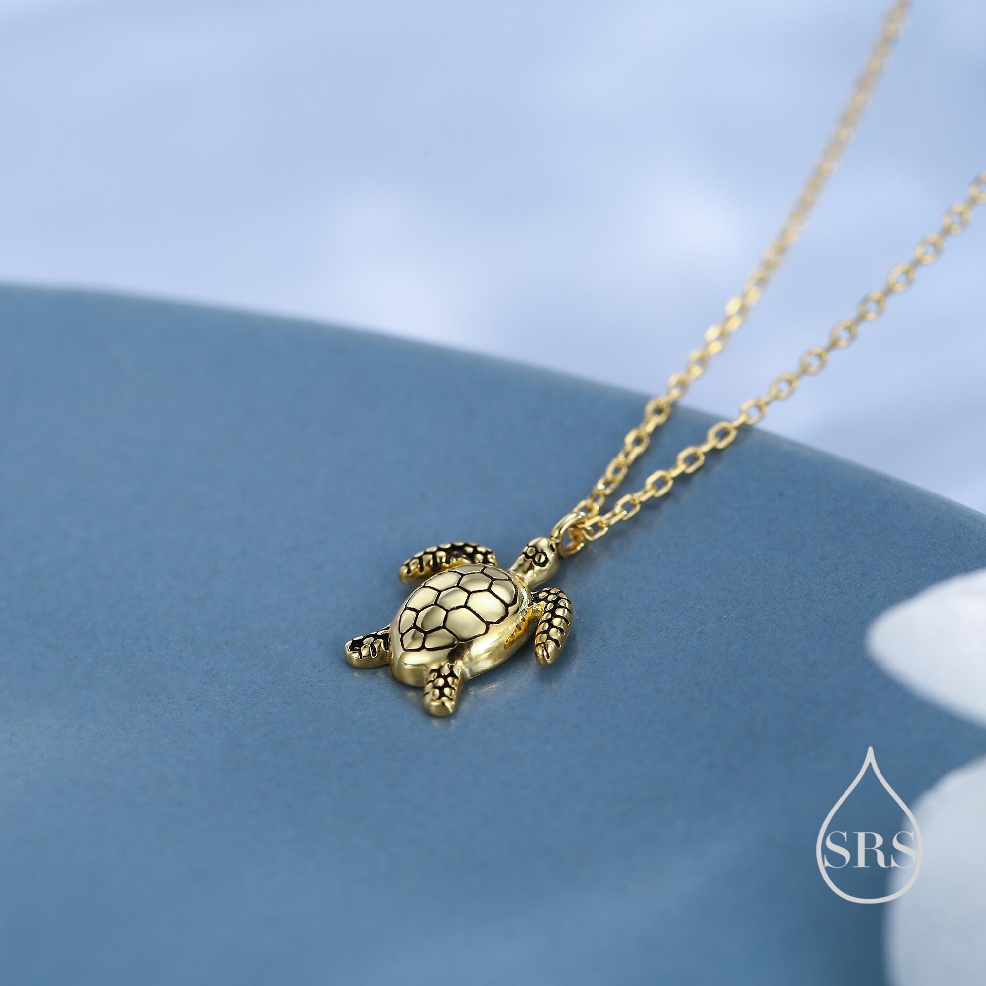 AXELUNA Collana Con Ciondolo A Forma Di Tartaruga Marina In Argento