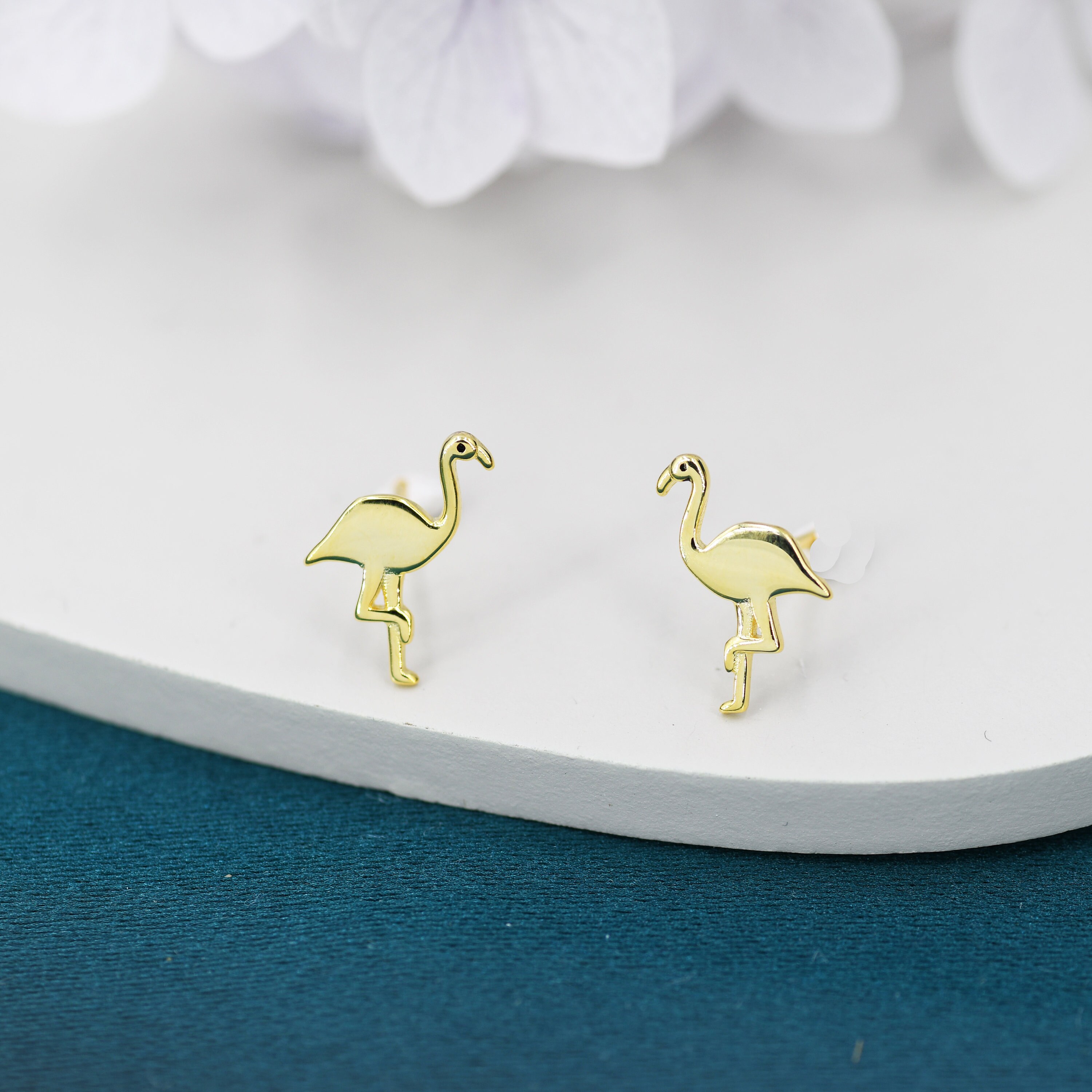 Orecchini a forma di fenicottero S925 in argento Sterling con
