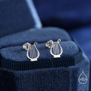 Lier-knopoorbellen in sterlingzilver, zilver of goud of roségoud, zilveren harpknopoorbellen, leuke oorbellen voor muziekinstrument