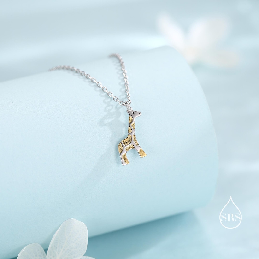 KINGWHYTE Giraffe Ketting 925 Sterling Zilver Meisjes Hart Hanger I Love You More Giraffe Hanger Ketting Sieraden Geschenken voor Vrouwen Meisjes, Sterling zilver, Zirkonia