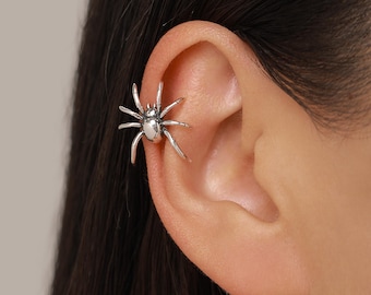 Sterlingzilveren spinoormanchet, geen piercing vereist