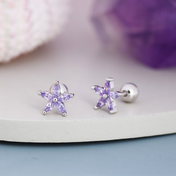 Sterling Silver Marquise CZ Flower Post Earrings Sterling Silver Marquise CZ Flower Post Earrings