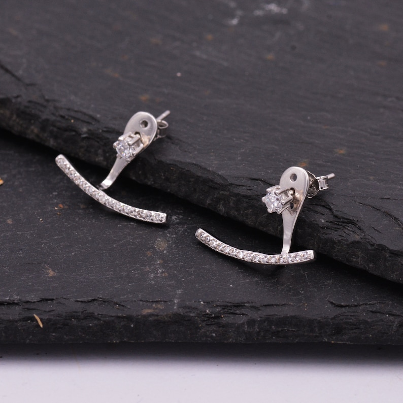 Sterling Silver Front and Back Stud Earrings Ear Jackets With Etsy UK