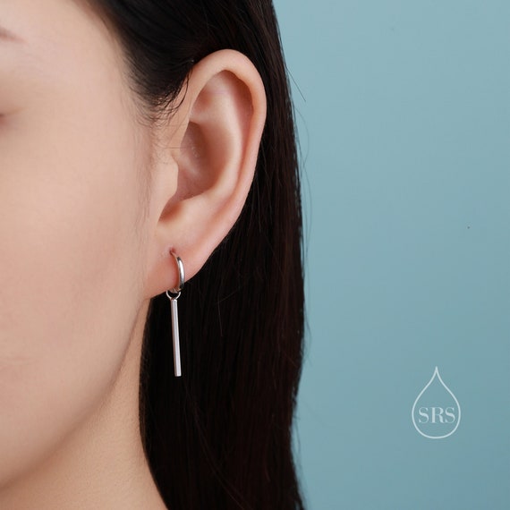 8mm hoop earrings silver hot sale
