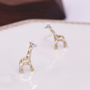 Giraffe Stud Earrings in Sterling Silver, Cute Fun Quirky, Jewellery Gift for Her, Animal Lover, Nature Inspired image 9