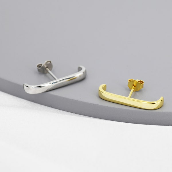 Minimalist Earlobe Cuff Earring in Sterling Silver, Simple Suspender Earring, Lobe Cuff, Silver or Gold