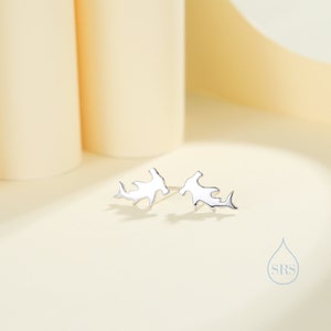 Hammerhead Shark Stud Earrings in Sterling Silver, Silver or Gold, Shark Earrings, Fish Earrings, Silver Shark Earrings image 5