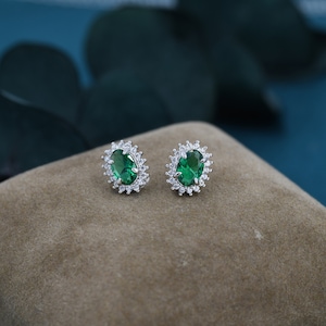 Sterling silver green CZ studs Sterling silver green CZ studs
