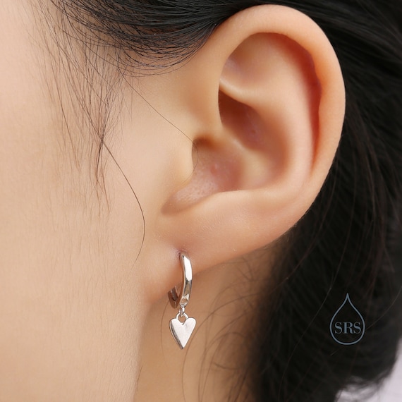 Orecchini A Cerchio Cuore In Argento 925, 19 Mm, Leggeri, Ipoallergenici, Colore Oro Rosa, Con Confezione Regalo